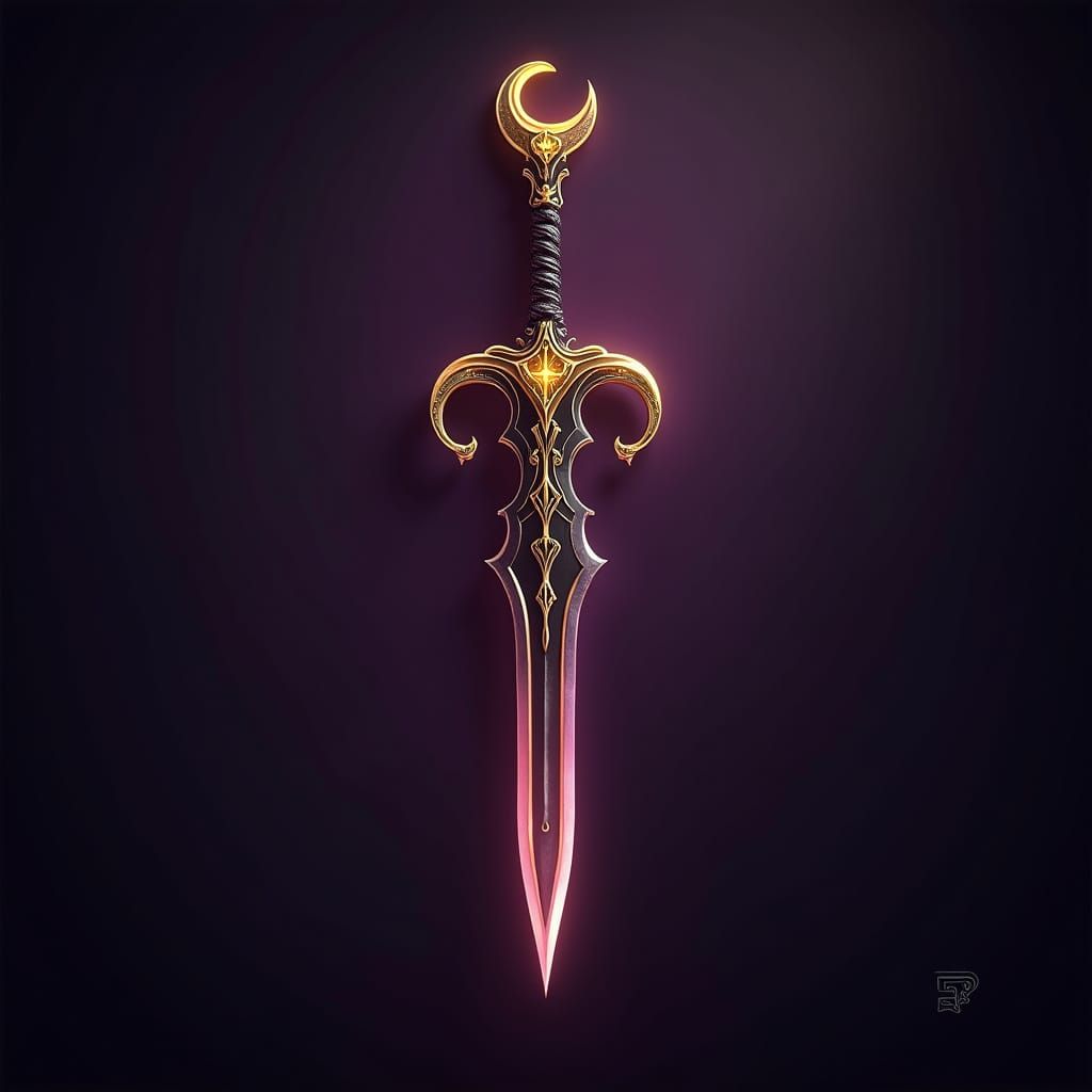 Precision Shadow Dagger Icon in Dark Fantasy Style