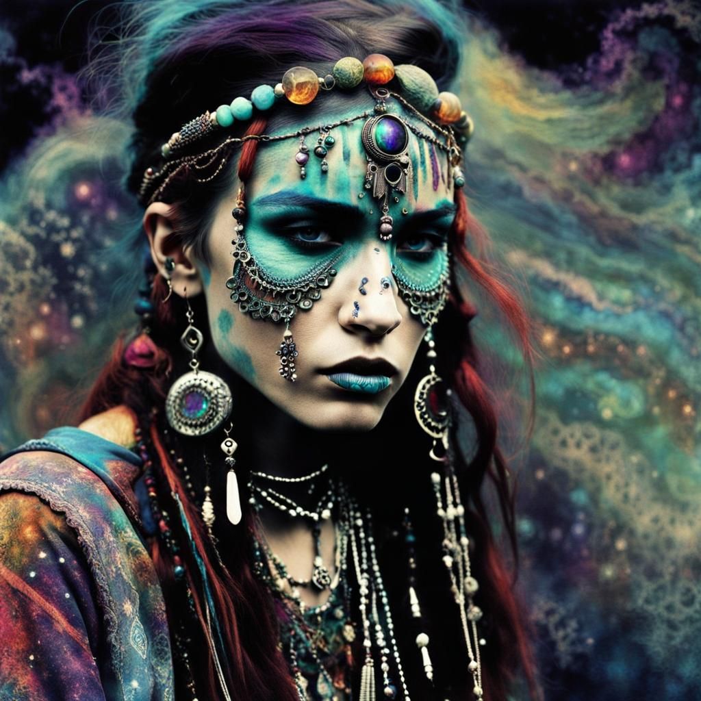 Dream Punk Gypsy: Ethereal Bohemian Portrait