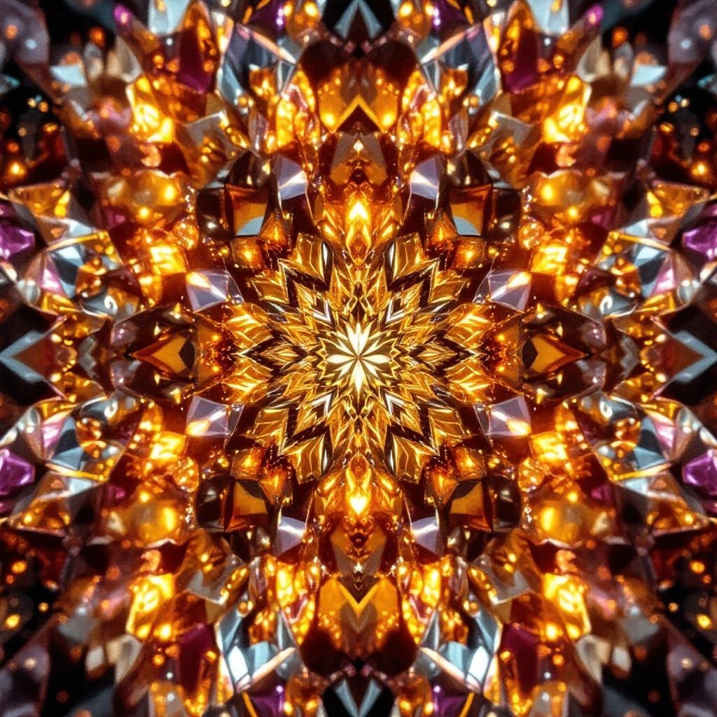 Hyperrealistic Crystal Masterpiece in Kaleidoscopic Arrangem...