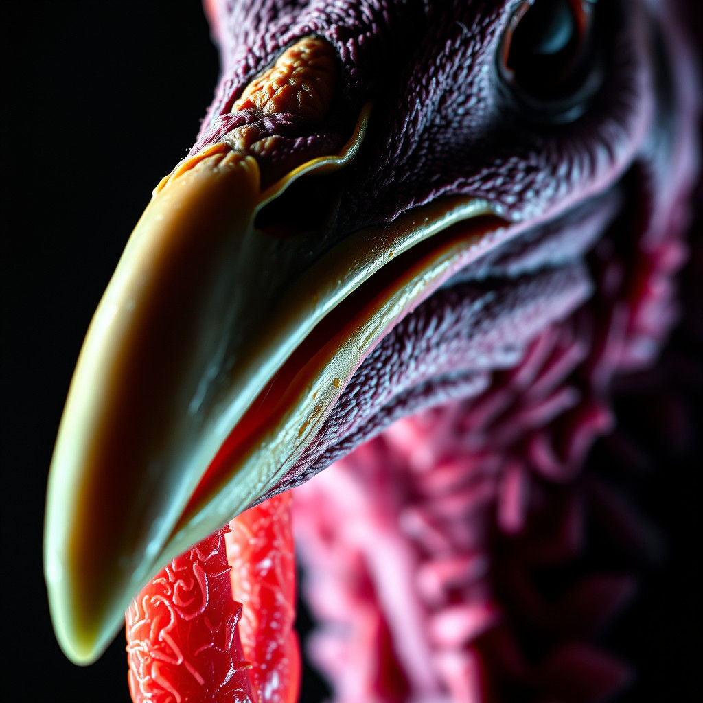Dramatic Close-Up of Turkey Teeth in Hyperrealistic Detail