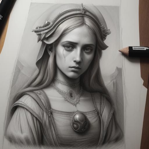 Hector and Andromache: Hyperdetailed Charcoal Drawing