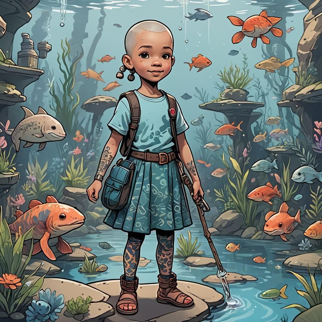 Mischievous Barbarian Child with Toy Hammer