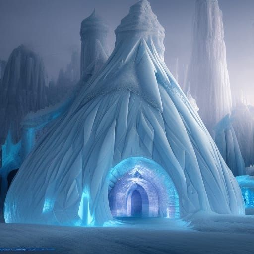 Intricate Ice City Concept Art in 8k