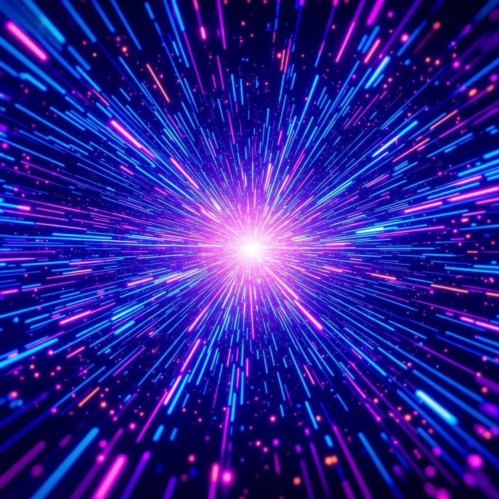 Hypnotic Neon Energy Abstract Universe