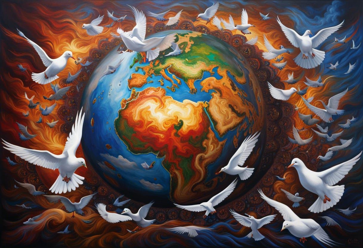 Abstract Painting: Global Unity and World Peace
