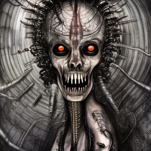 Dark Horror: Desperate Fanatic in Gritty Fantasy Art