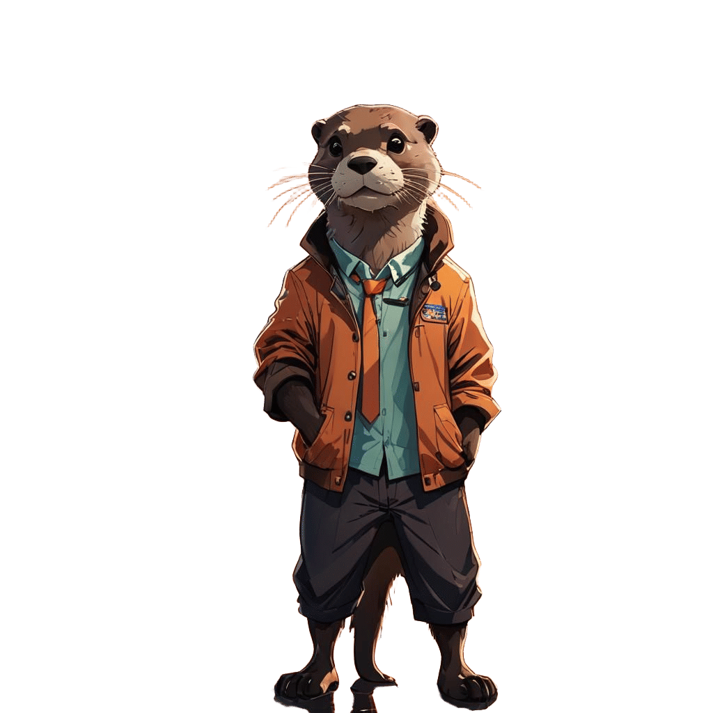 Otter Tourist in Cel-Shaded Anime Style