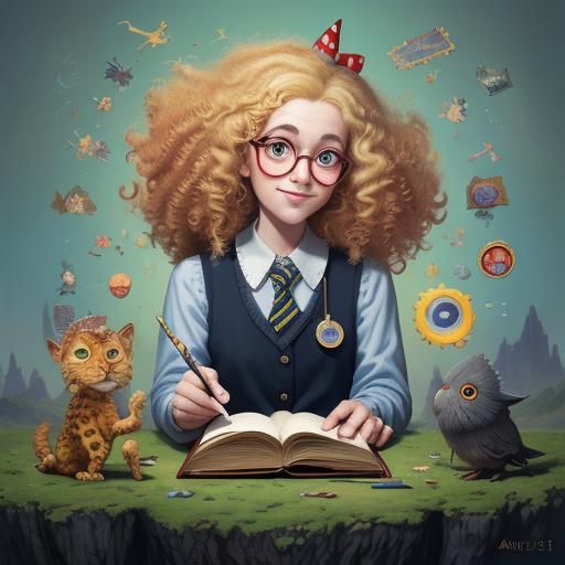 Dr. Seuss Inspired Classroom Scene with Teacher