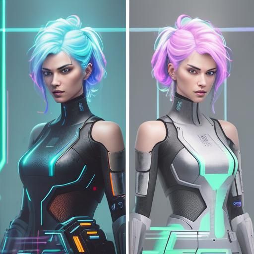 Cyberpunk Leader in High-Tech Control Room