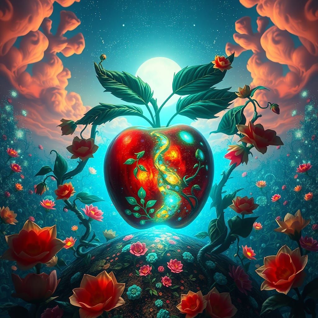 Ethereal Labyrinth of Light and Color, Inspired by Klimt and...