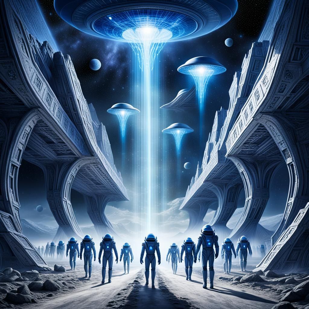 Pleiadian Aliens Arrive in Spaceship Under Bright Light