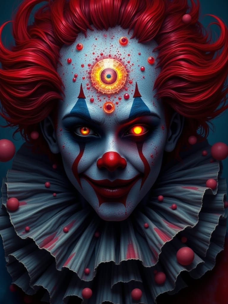Evil Clown in Abstract Horror, Dark Error Core