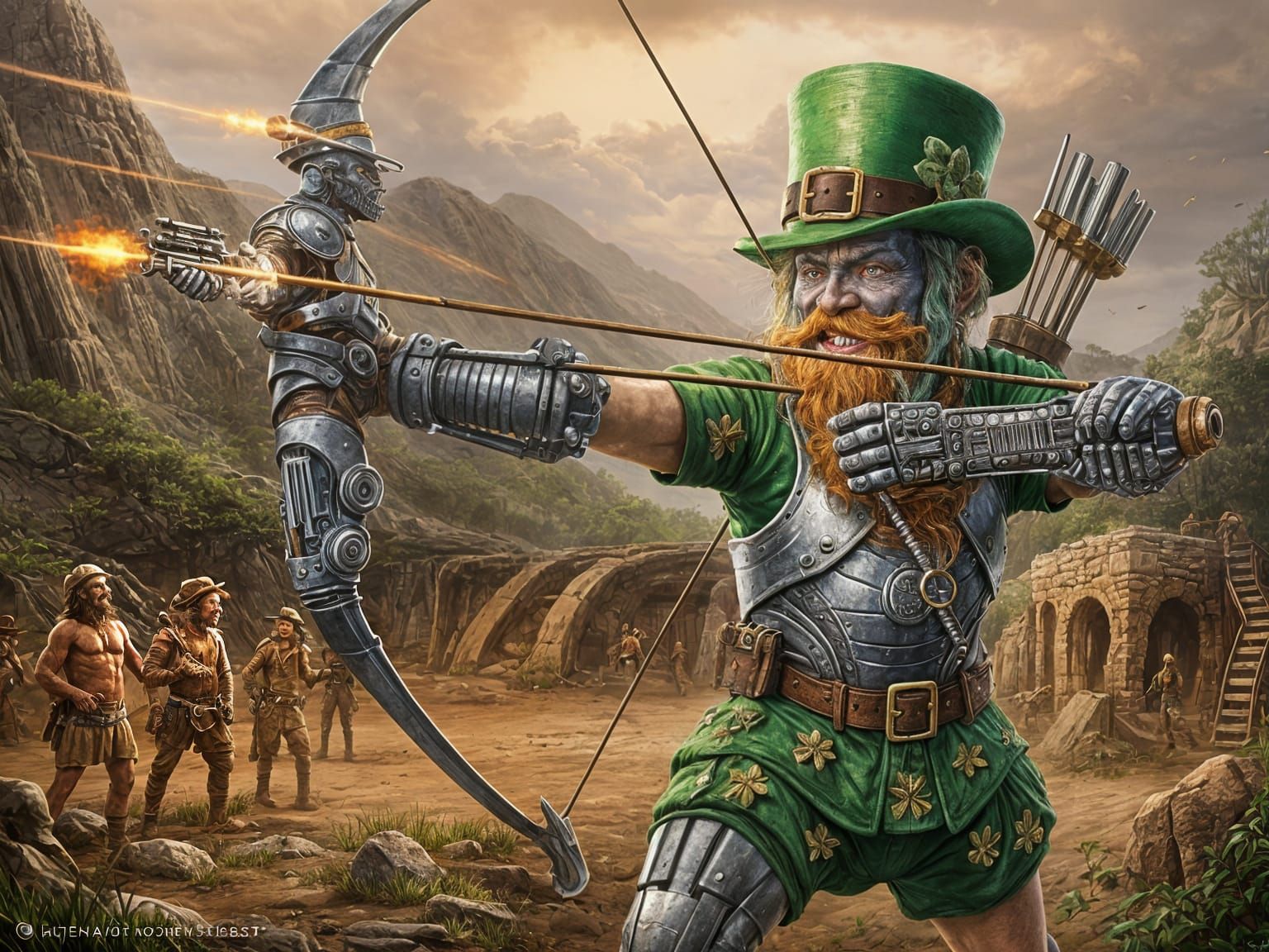 Prehistoric Leprechaun Sharp Shooter in Metallic Armor