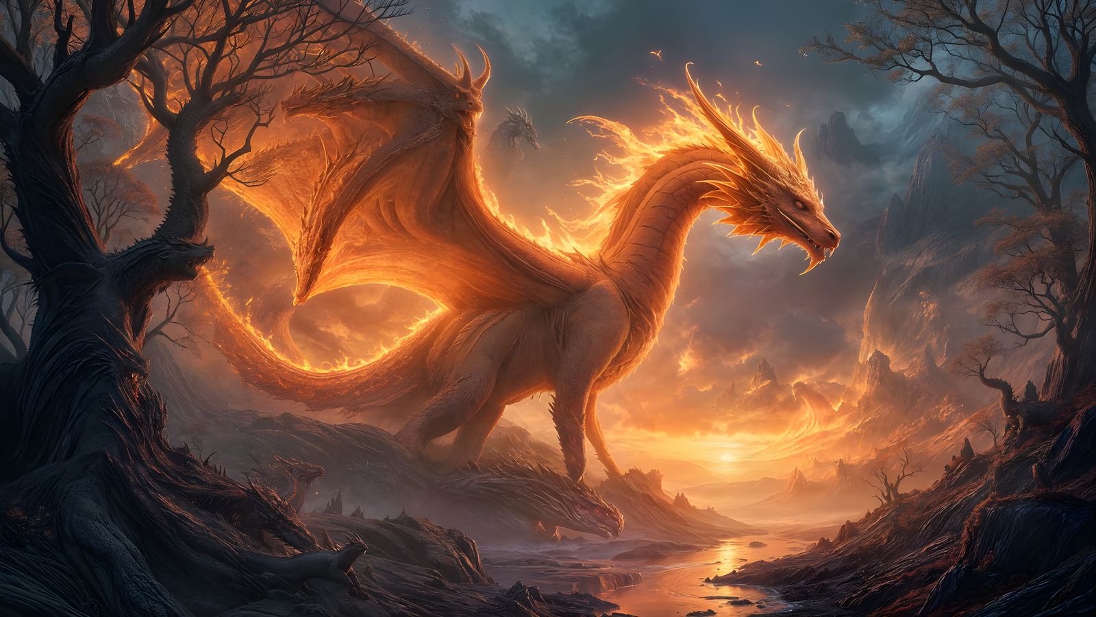Epic Fantasy Dragon in Vibrant Splendor