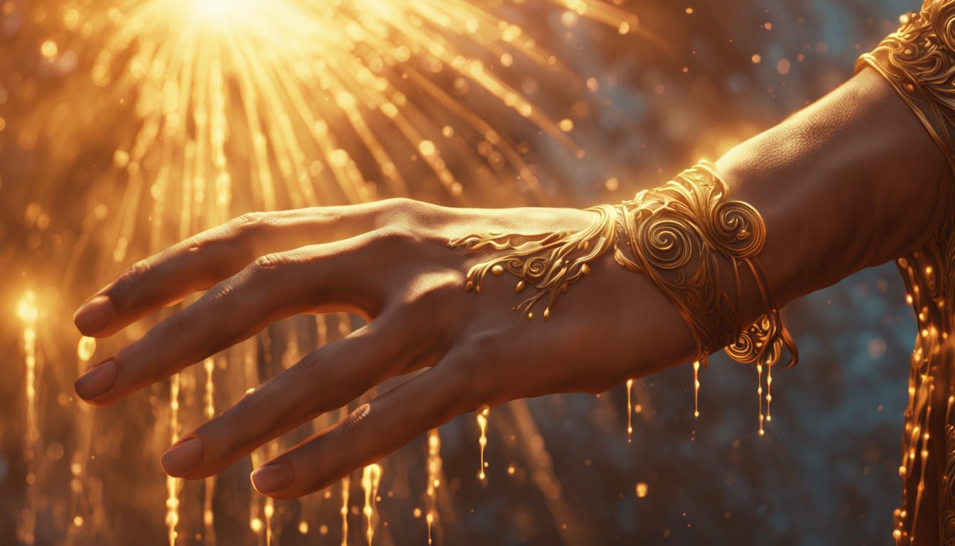 Hand Dispensing Magic Streams: Fantasy Art