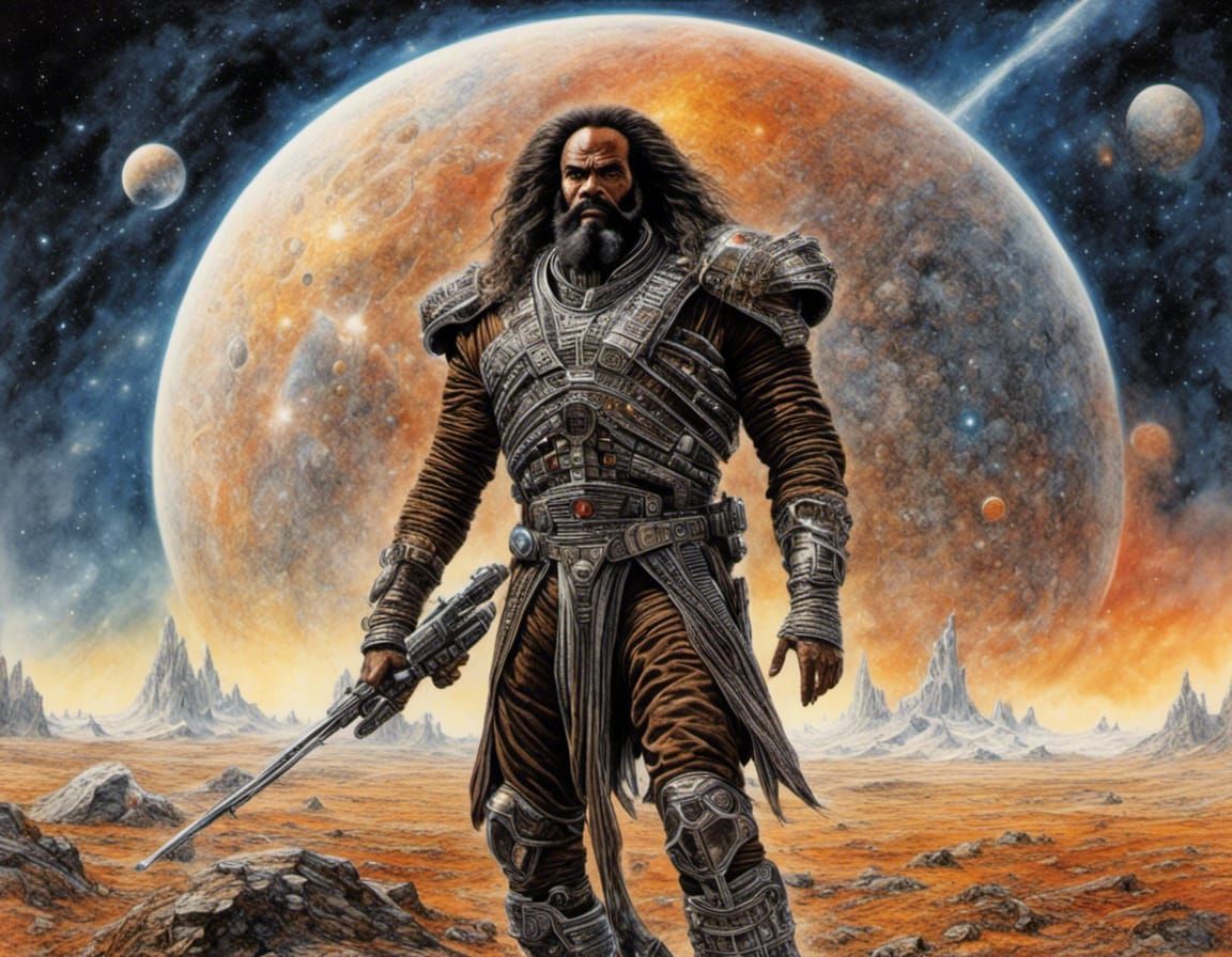 Klingon Space Explorer in Watercolor Style