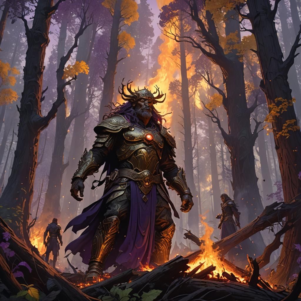 Giants Roasting Humans in Dark Fantasy Art