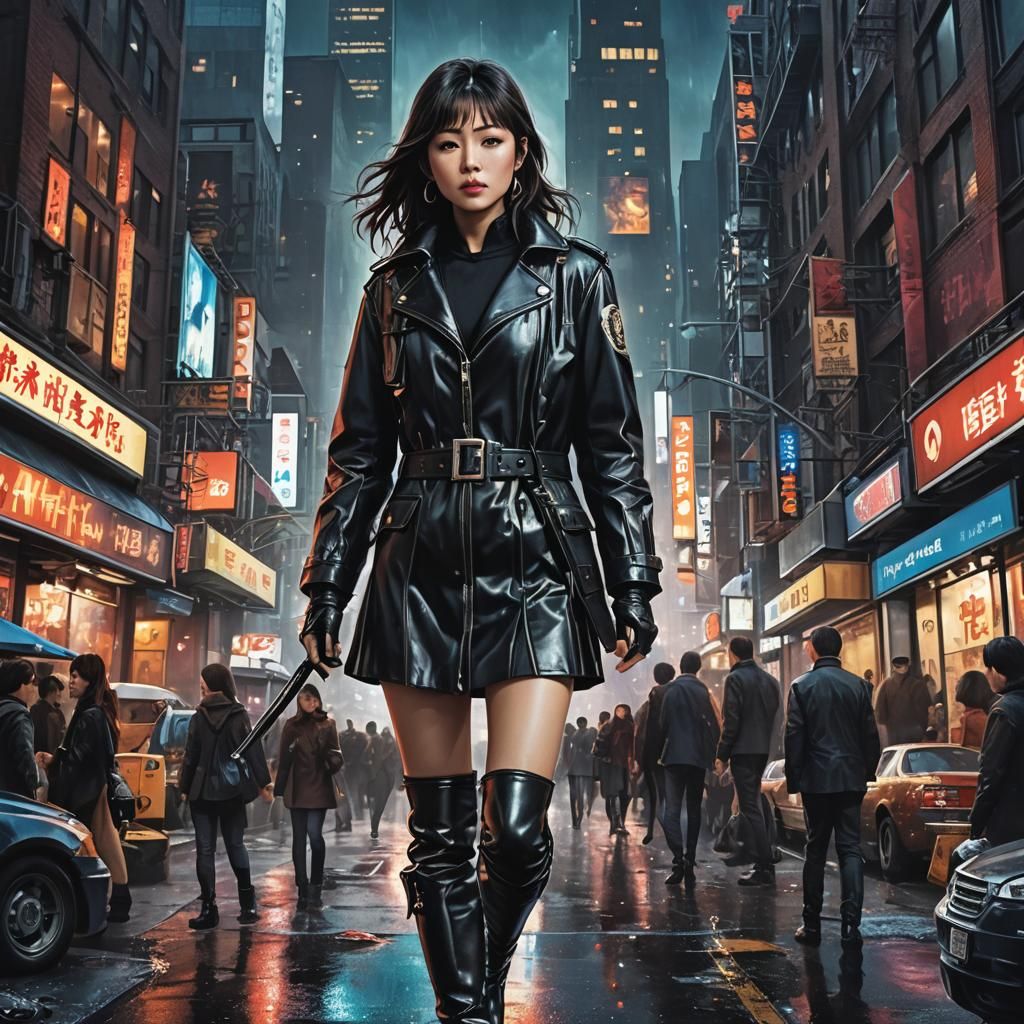 Kyoko Fukada on Planet Leatherbabes Magazine Cover