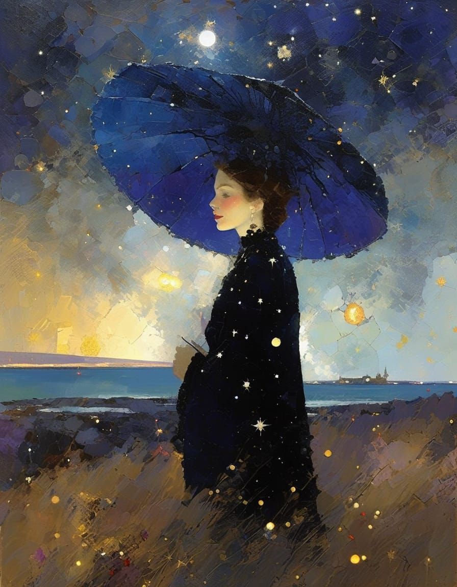 Distinguished Toad Portrait Under Nebula Sky