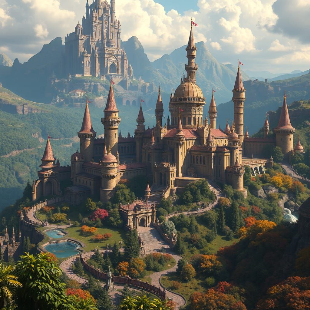 Luxurious Palace in a Fantastical Landscape