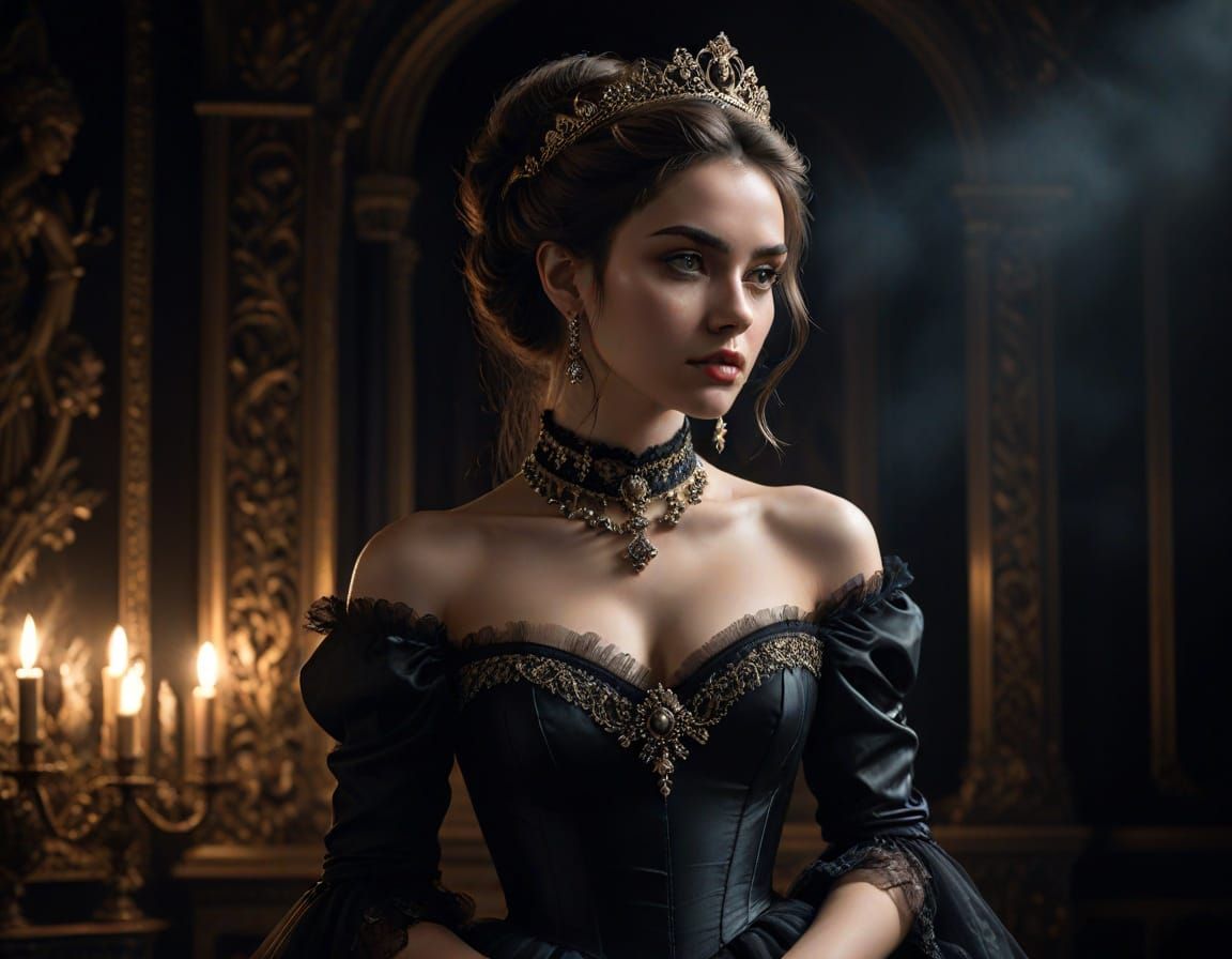 Regal Baroque Portrait in Dramatic Chiaroscuro