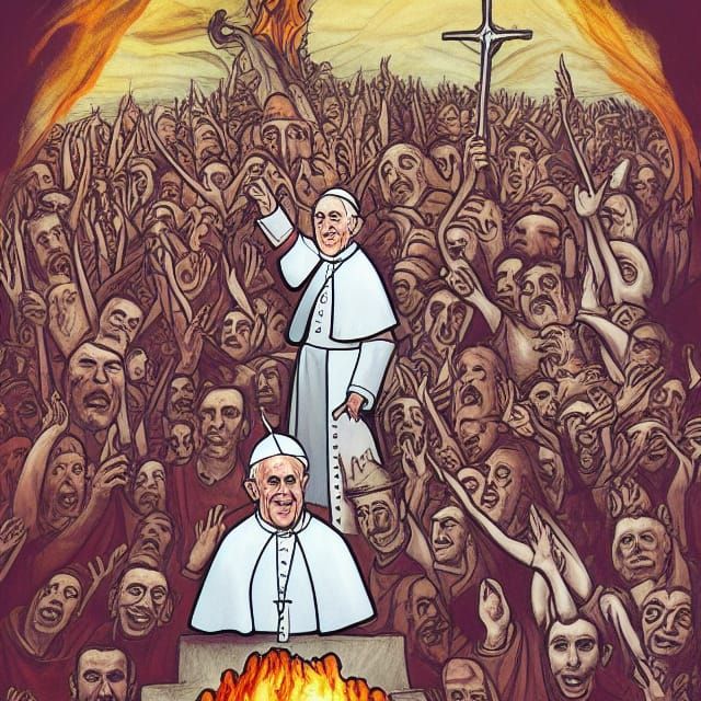 Pope in Hell: An AI Generated Image