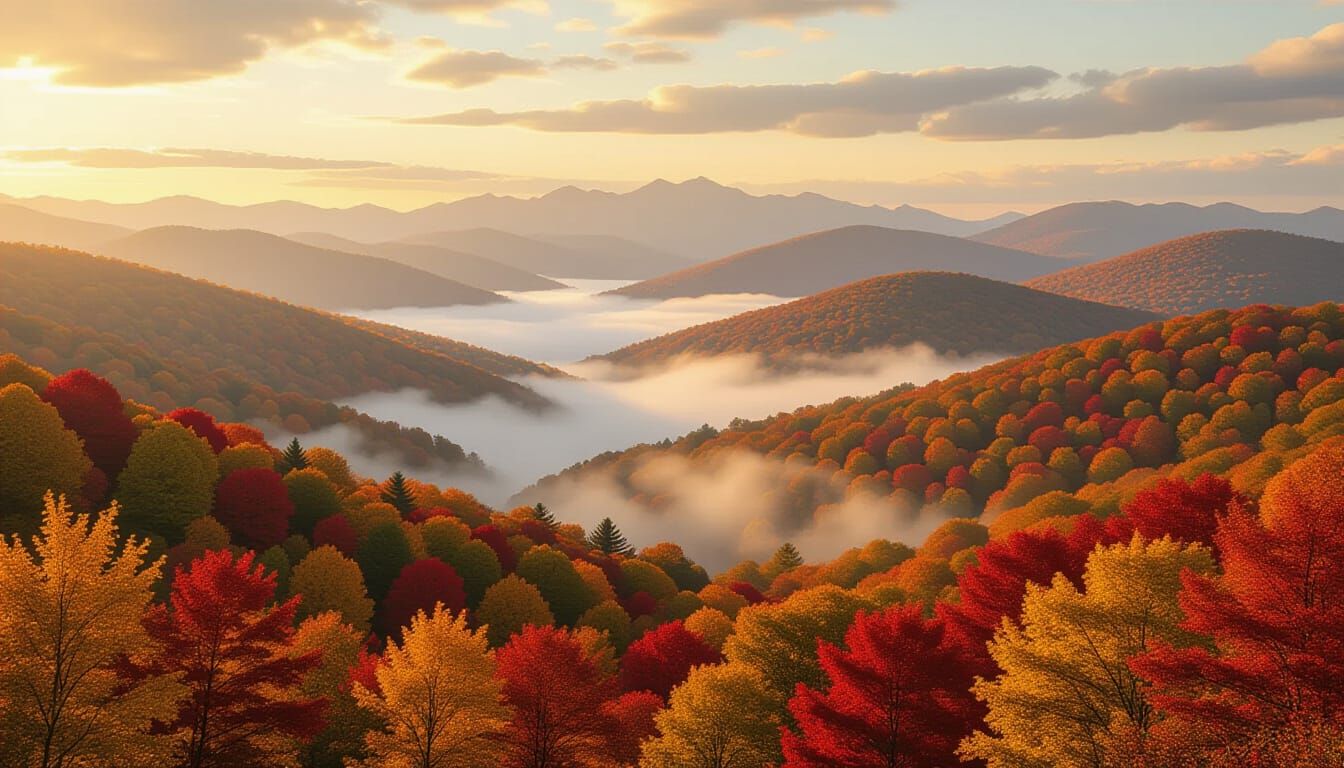 Misty Autumn Mountain Mornings in Asheville