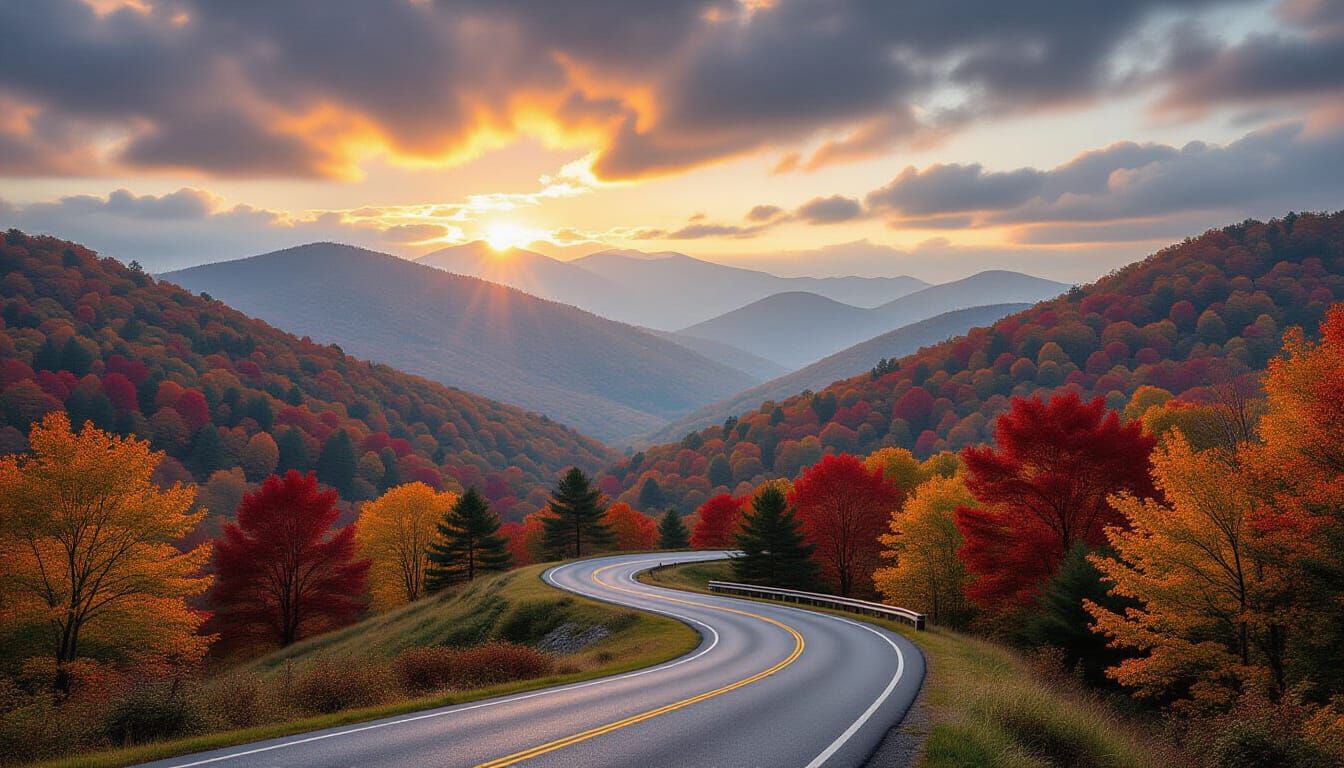Autumn Foliage in Blue Ridge Mountains