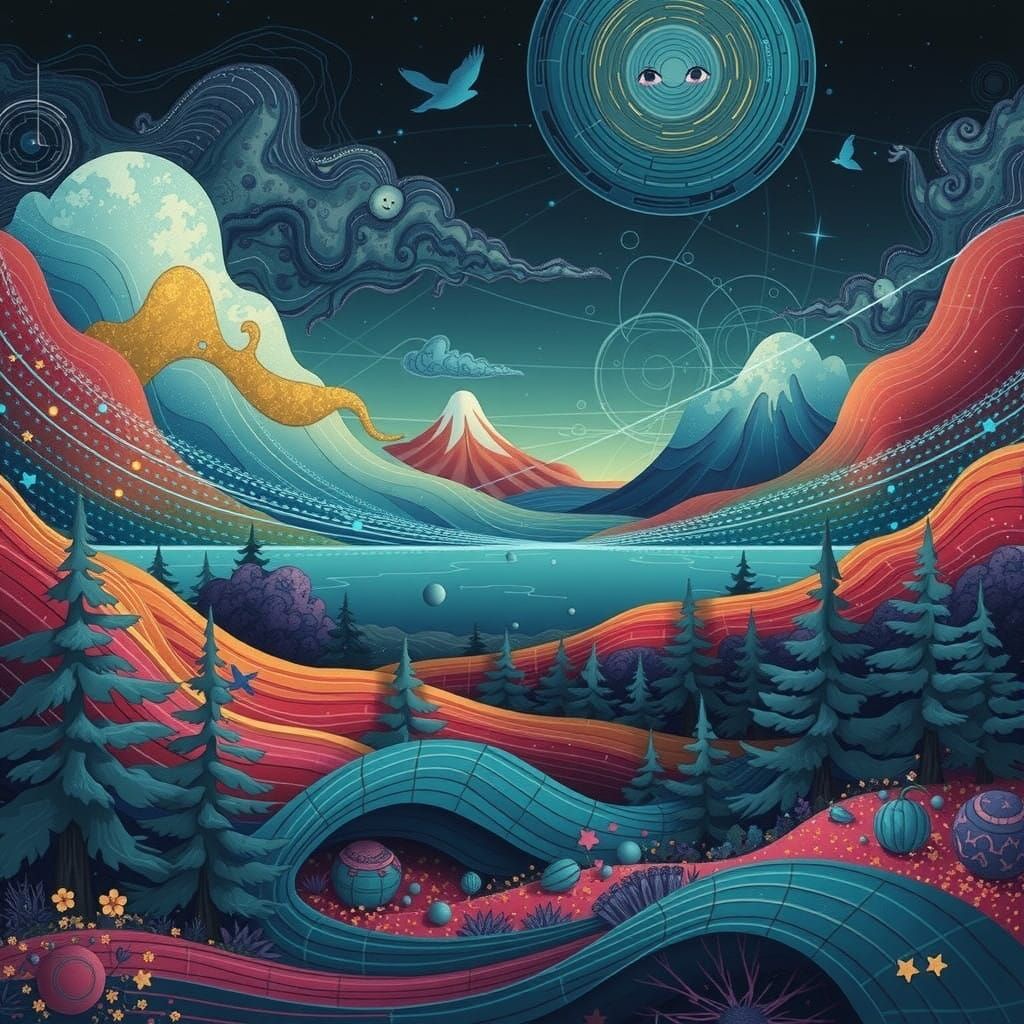 Retro Futuristic Character in Pastel Neon Lights