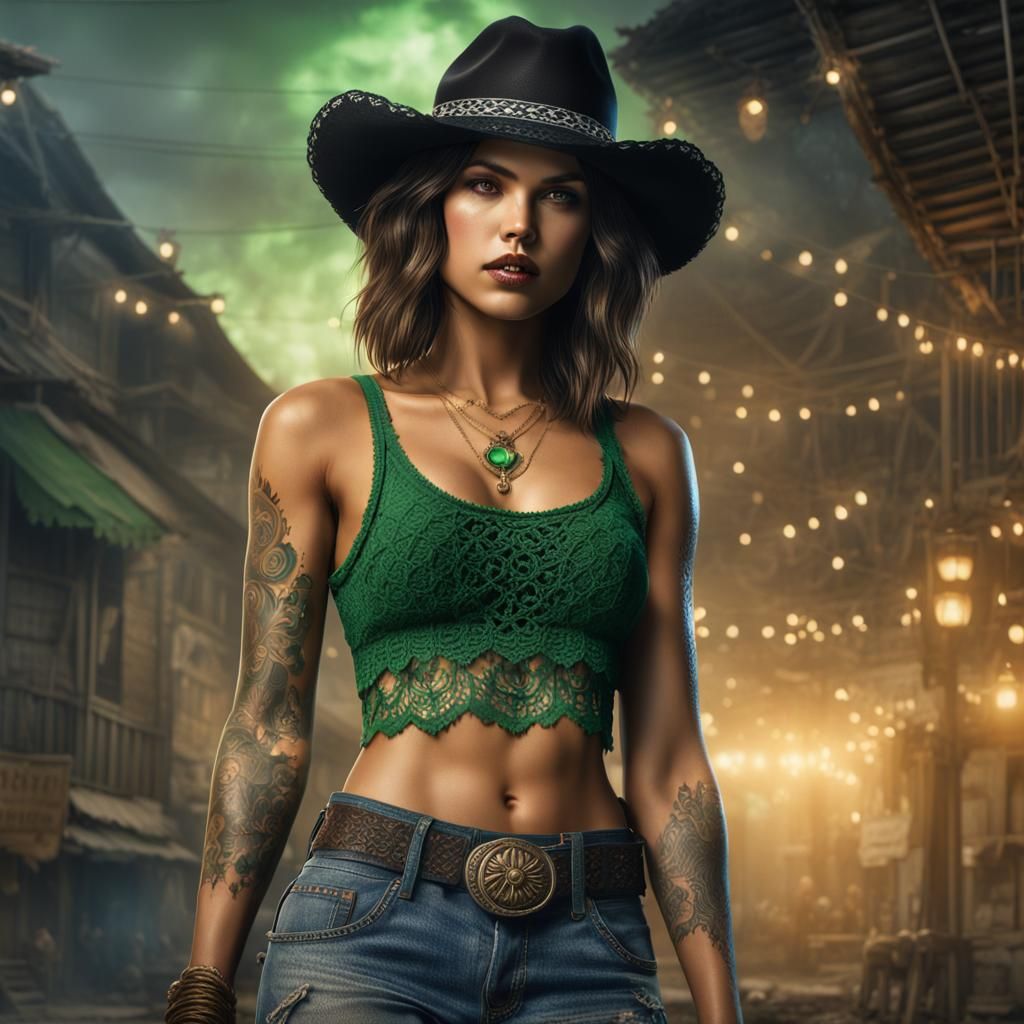 Eiza with Cowboy Hat in Photorealistic 8k