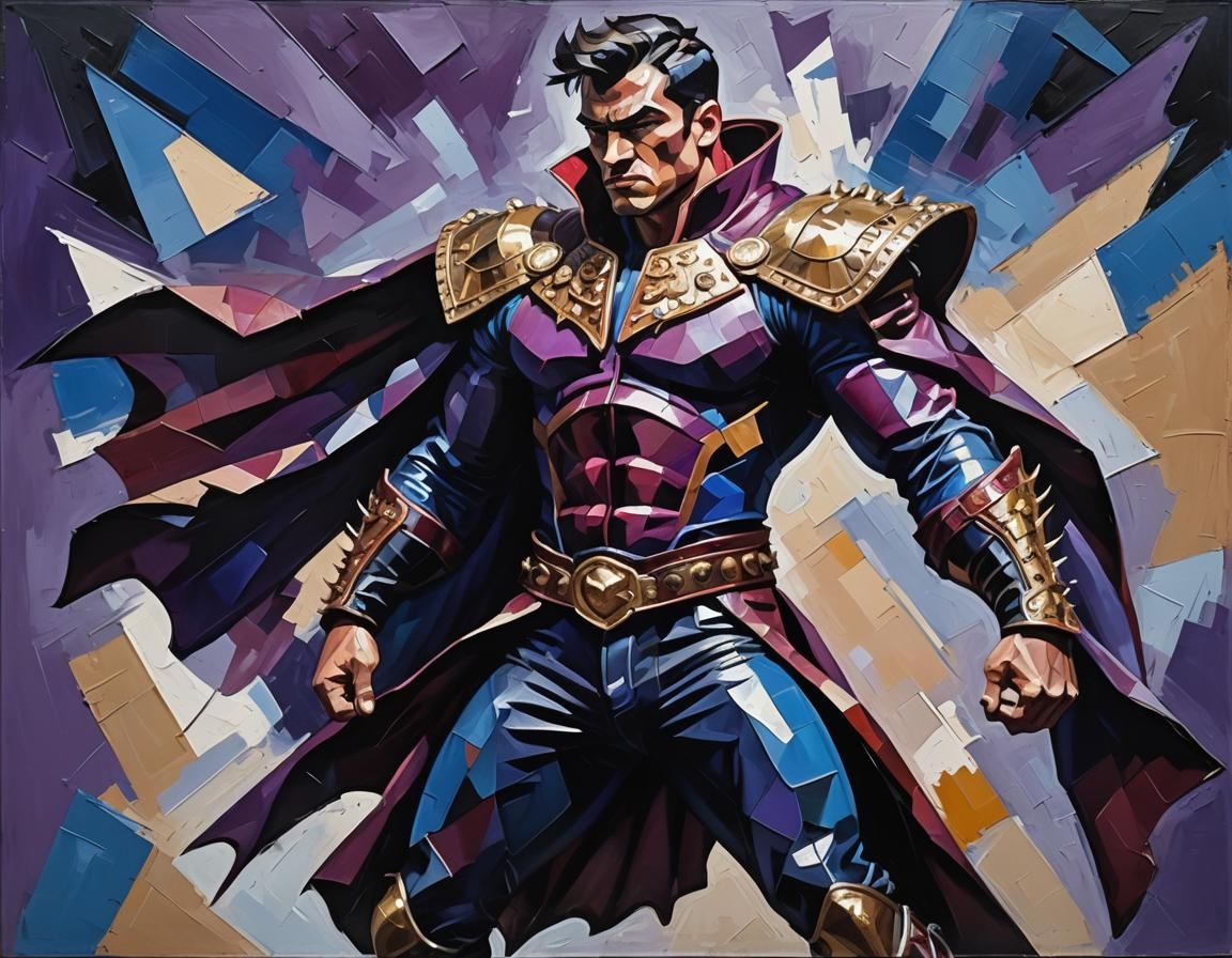 Cubist Bullfighter in Striking Pose