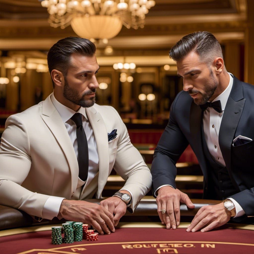 Men Meet at Roulette Table in Sharp Photo