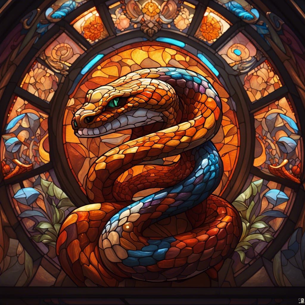 Stained Glass King Cobra Concept Art