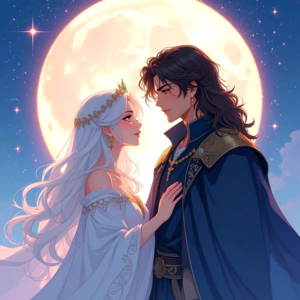 Fantasy Realm of Spirit and Stardust in Cel-Shaded Style