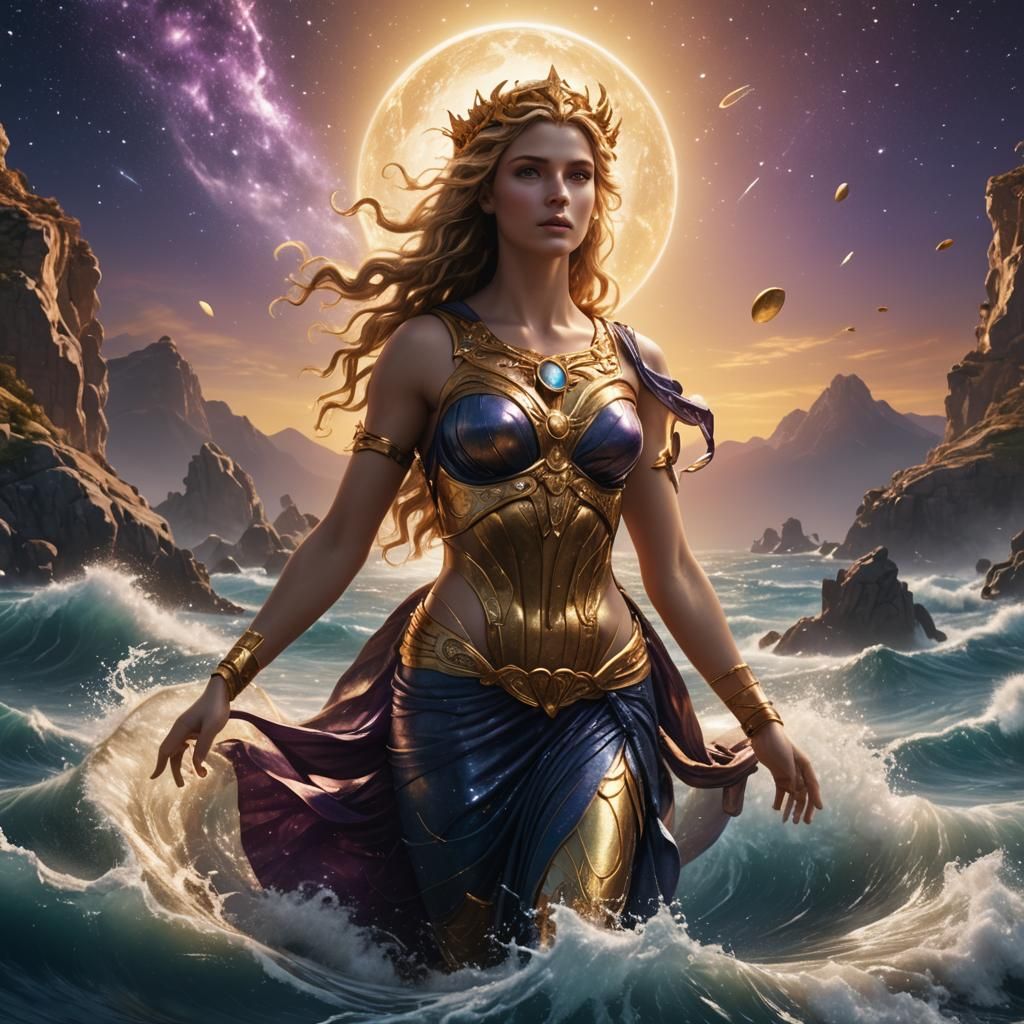 Aphrodite Rising: Olympian Goddess in Fantasy Art Deco