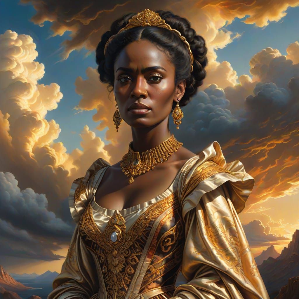 Elegant Portrait in Oil Painting Style