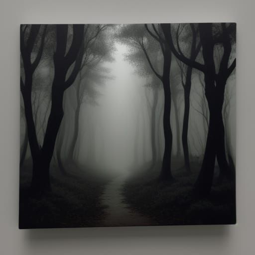 Ethereal Forest in Chiaroscuro Sgrafito