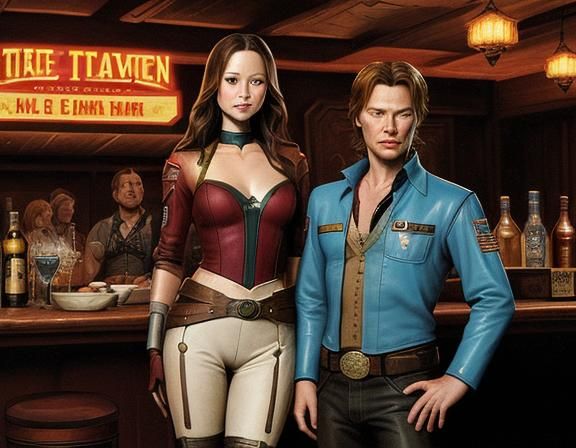 Space Western Tavern Illustration