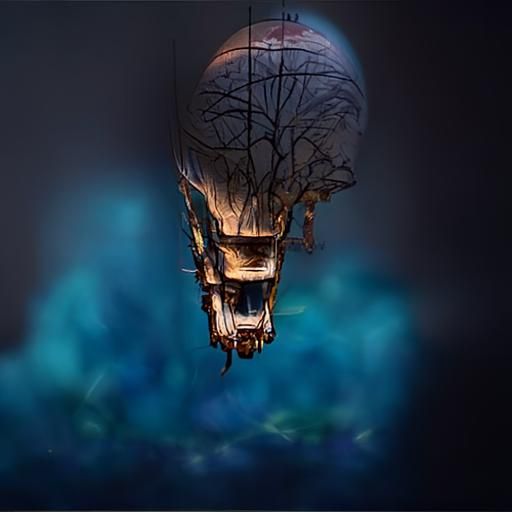 Cyberpunk Tree of Life in Apocalyptic Landscape