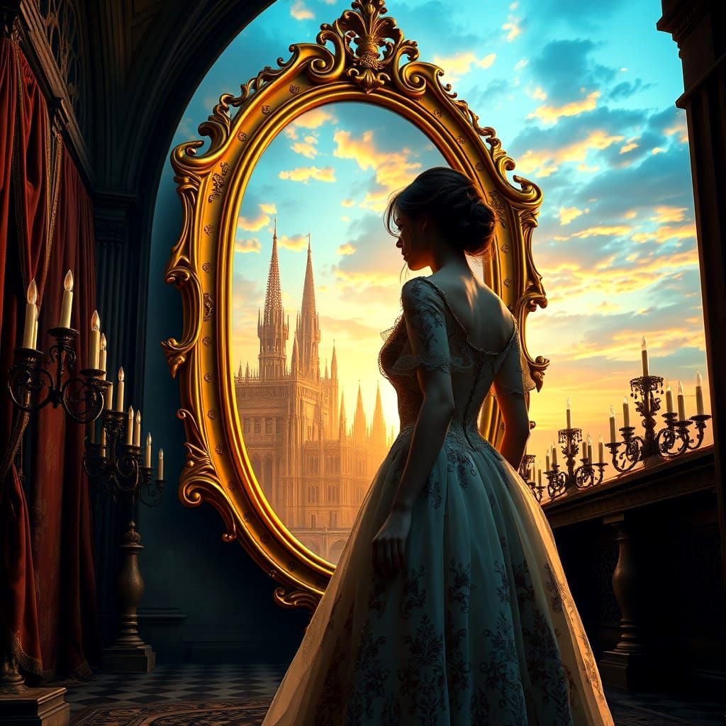 Epic Fantasy Castle Meets Reflection