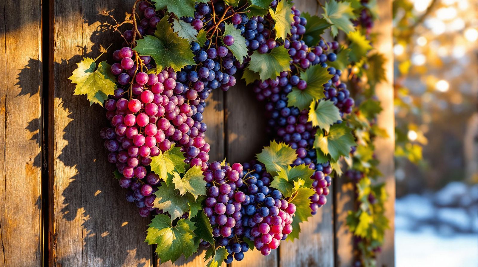 Vibrant Winter Wreath in Verdant Grapes