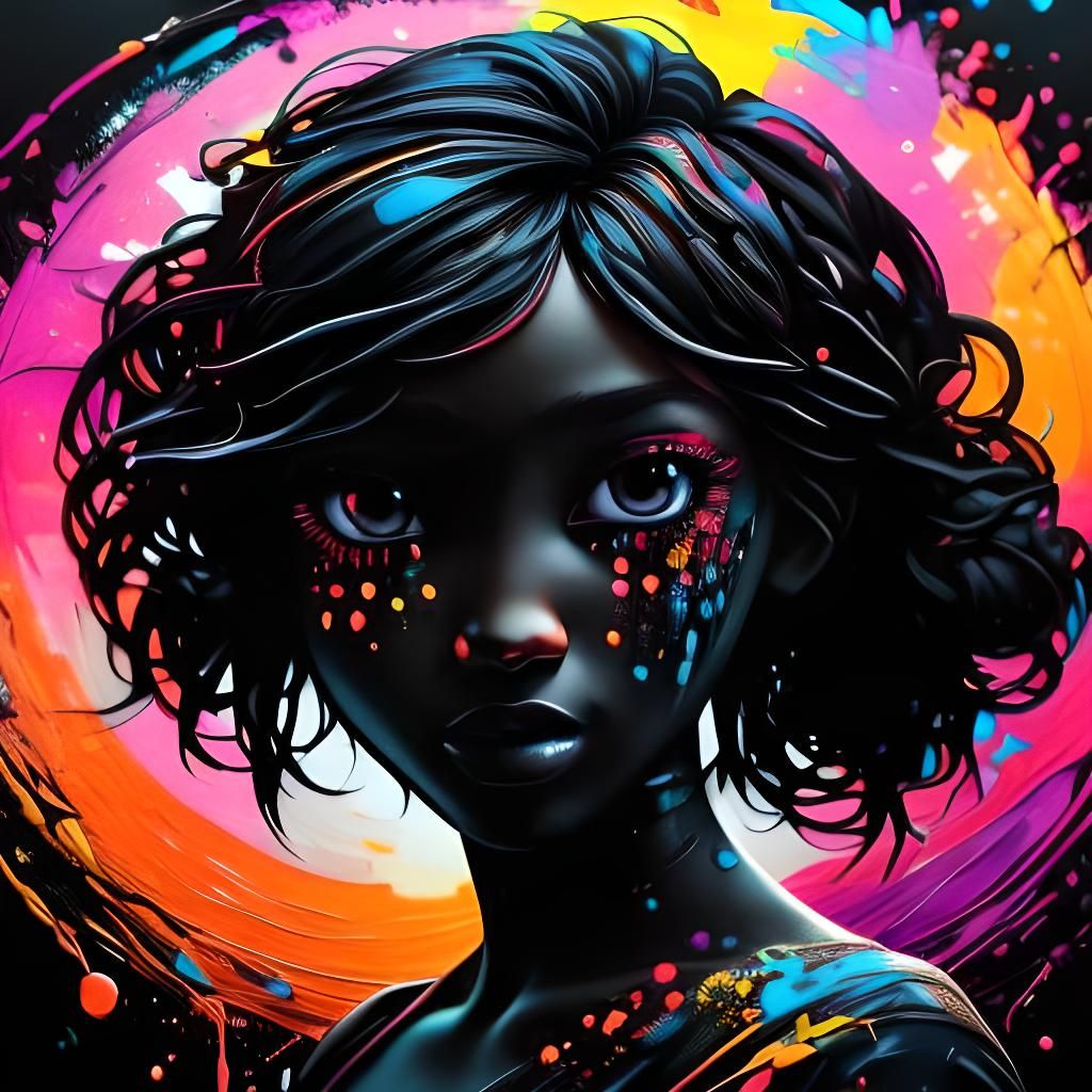 Colorful Paint Splatter Silhouette Portrait