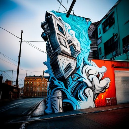 Vibrant Ice City Graffiti Art