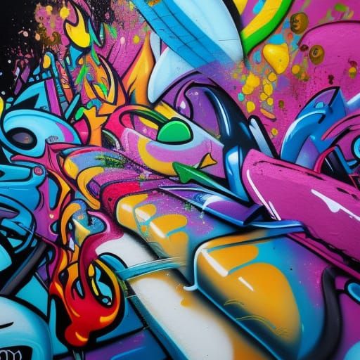 Colorful Melting Graffiti Street Art
