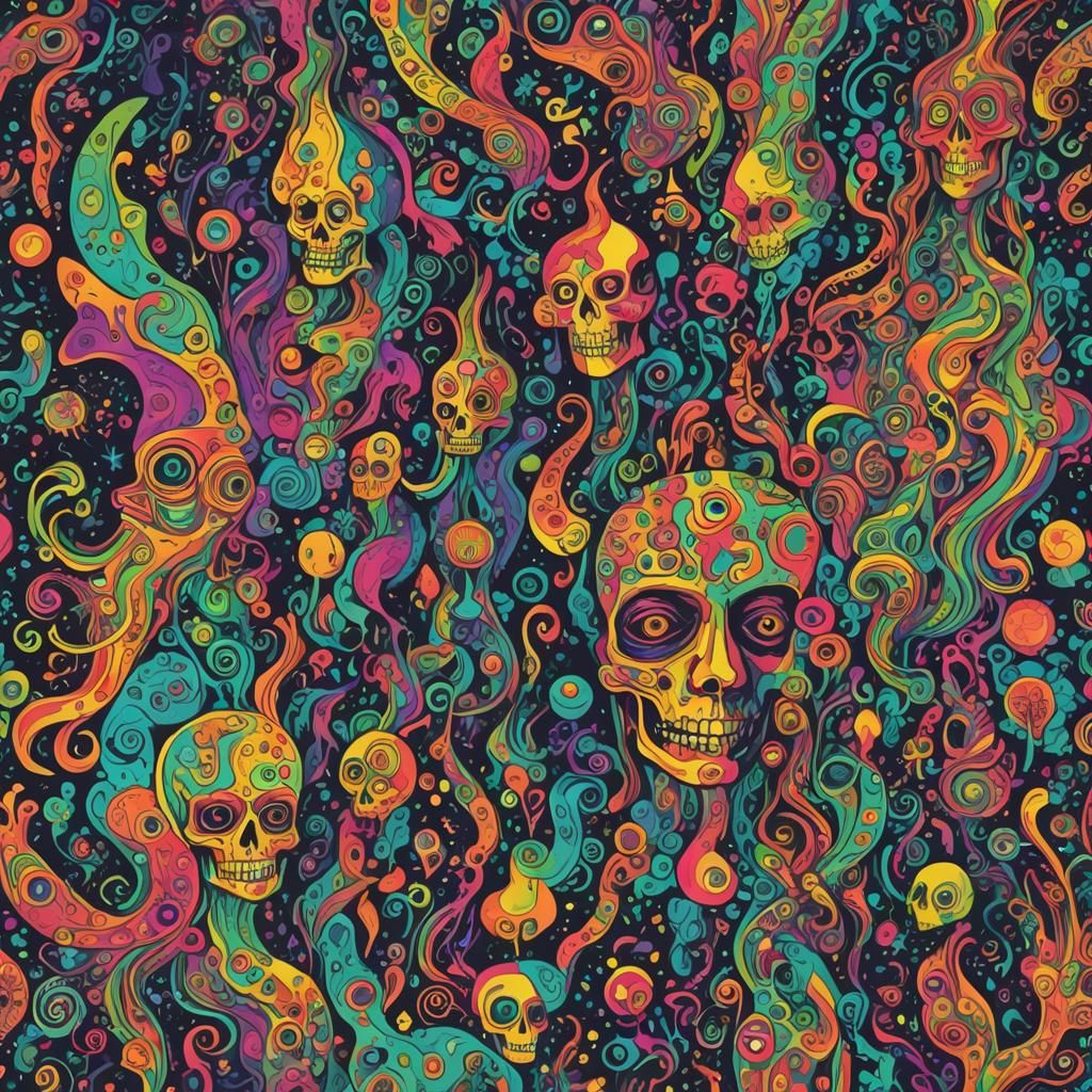 Psychedelic Spirits in Swirling Colors