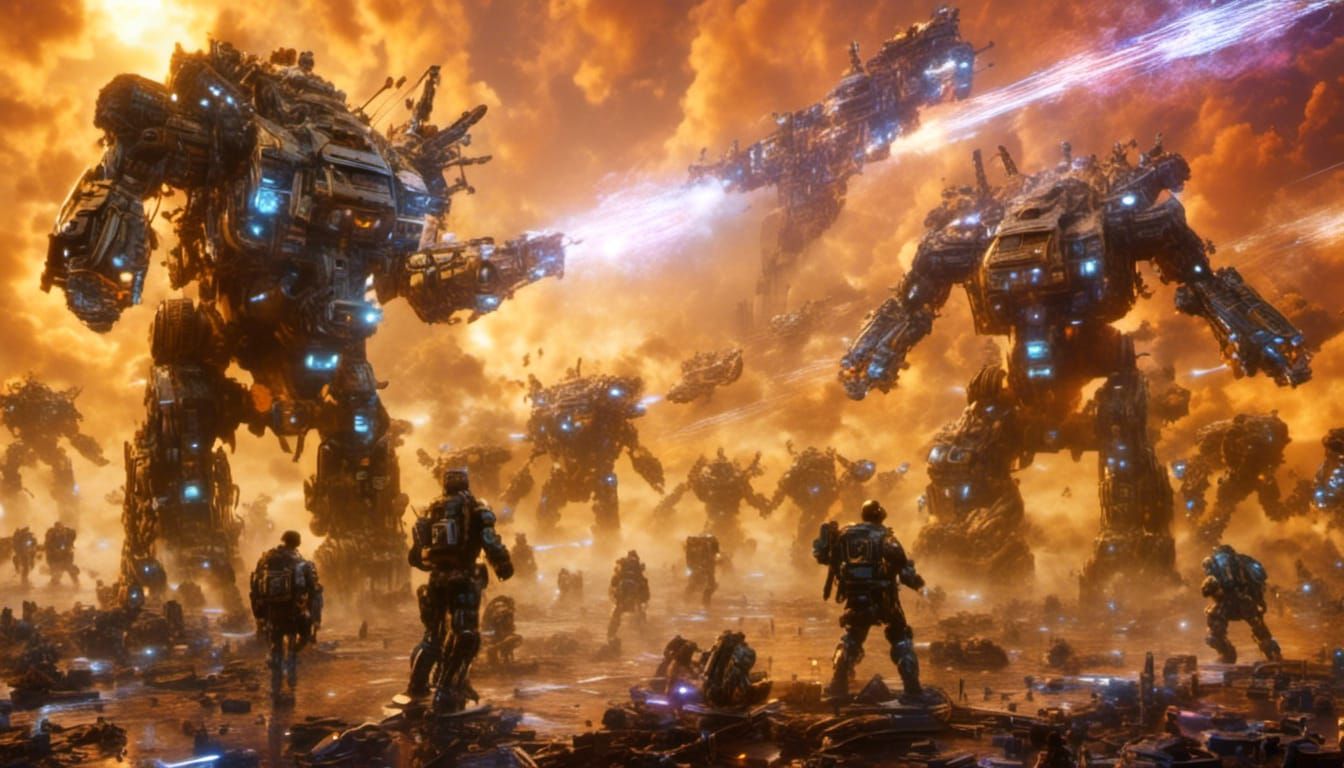 Lasers and Explosions in Keith Parkinson Style