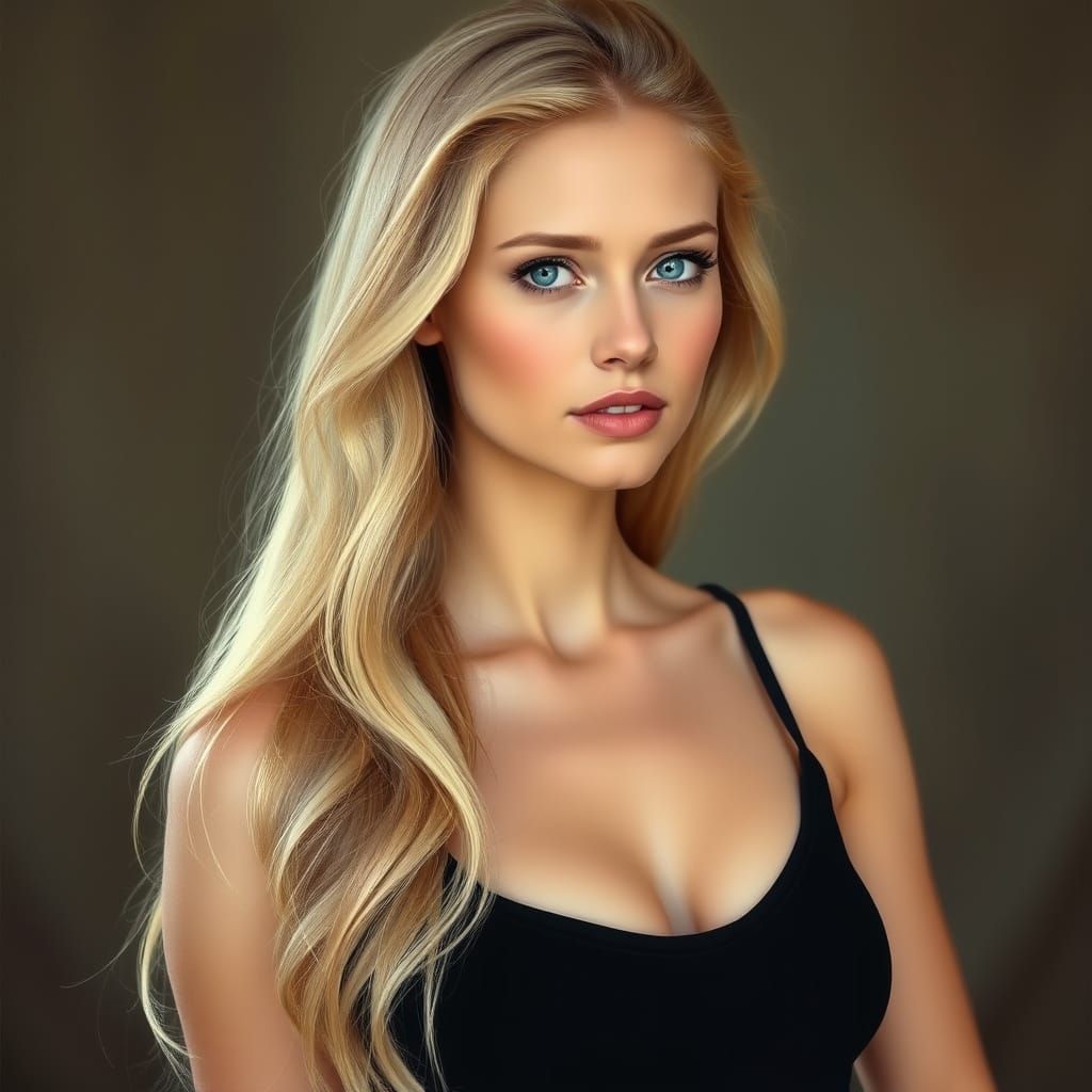 Ethereal Blonde Woman in Soft Oil Painting Style