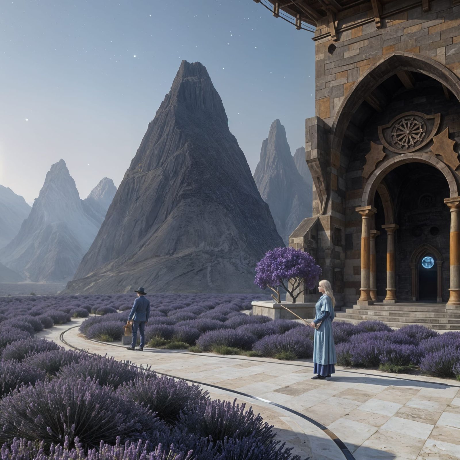 Opulent Temple Interior with Diamond and Ruby Floor