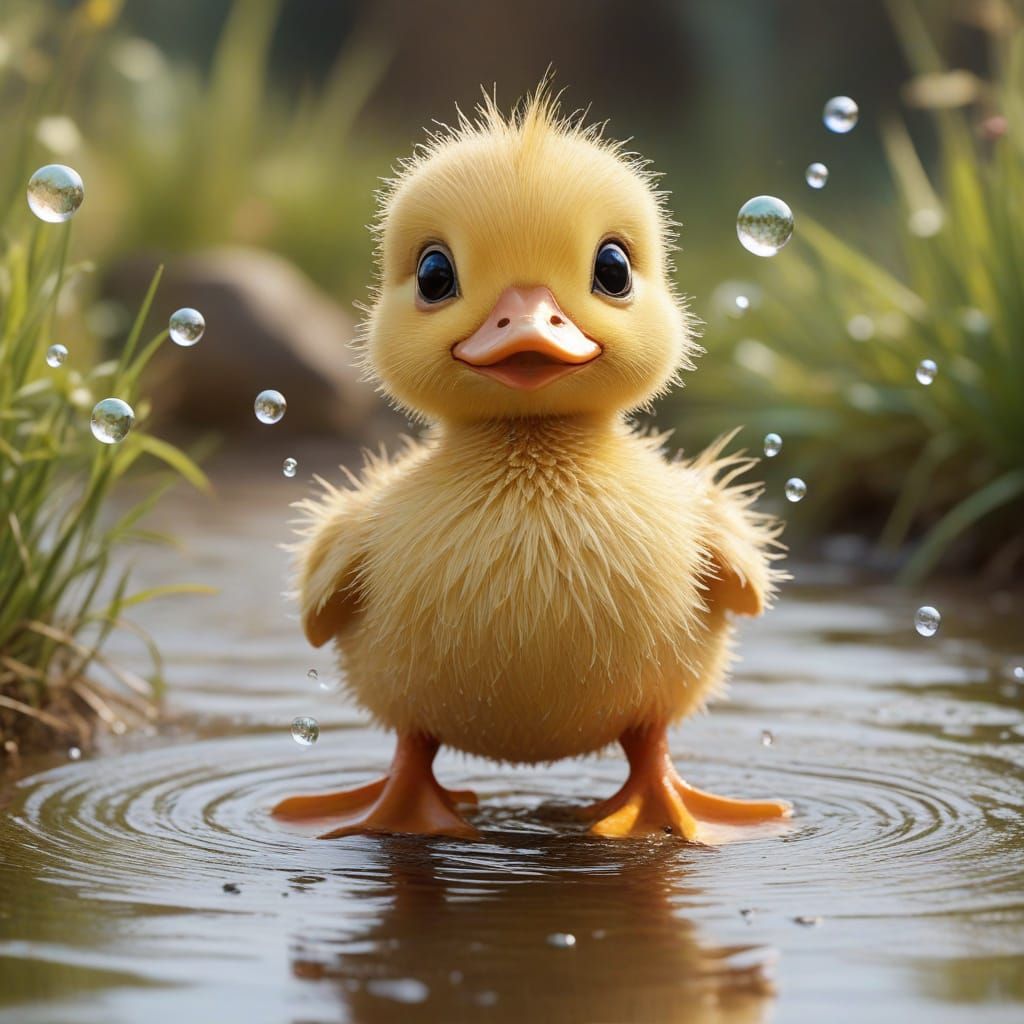 Whimsical Duckling Playtime