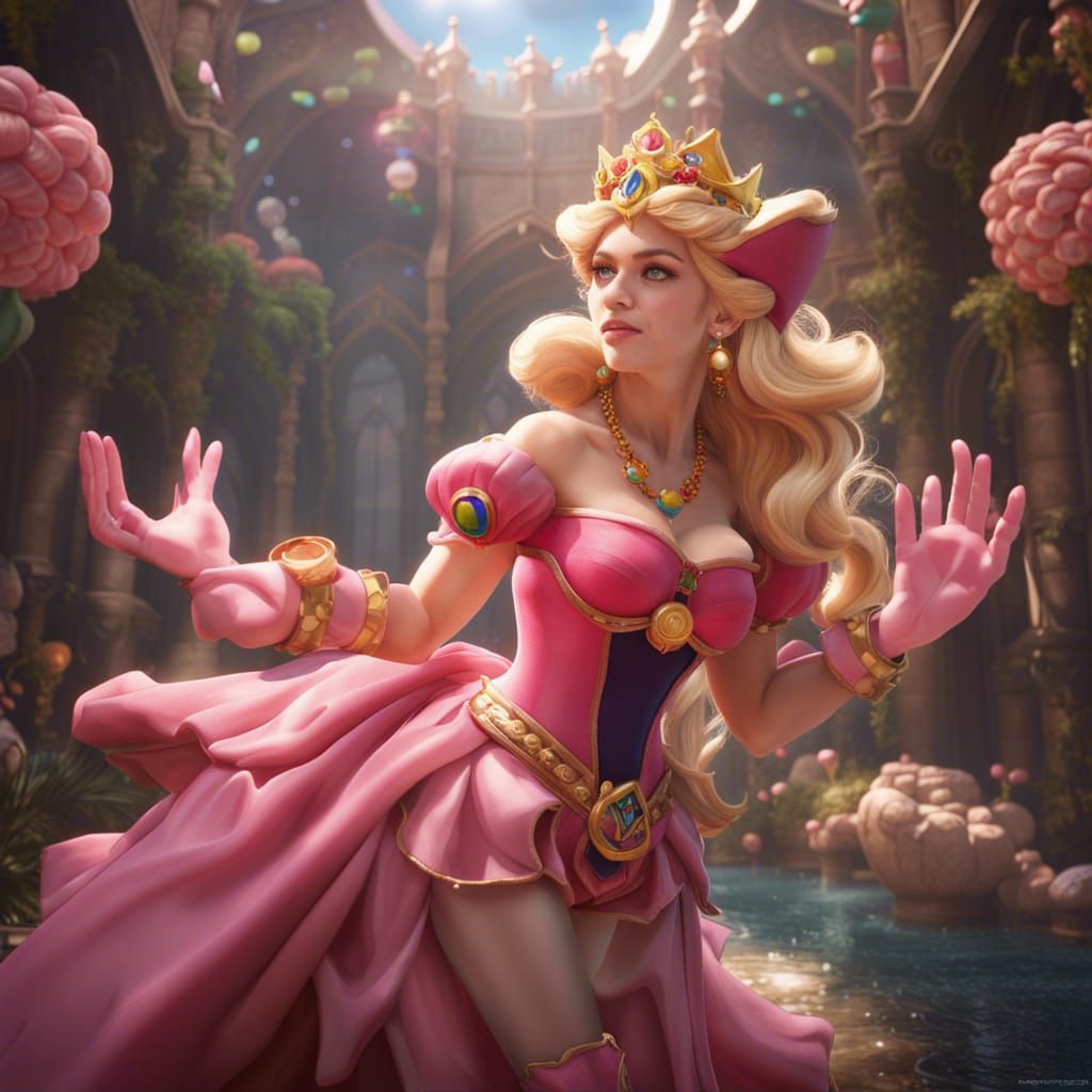 Genderbent Princess Peach Fantasy Concept Art